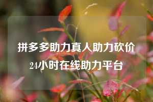 拼多多助力真人助力砍价24小时在线助力平台