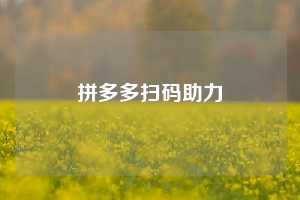 拼多多扫码助力