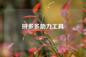拼多多助力工具