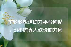 拼多多极速助力平台网站，24小时真人砍价助力网