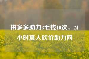 拼多多助力3毛钱10次,24小时真人砍价助力网