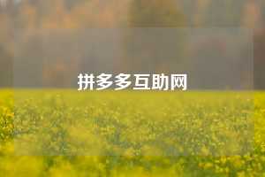 拼多多互助网