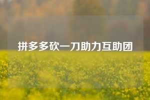 拼多多砍一刀助力互助团
