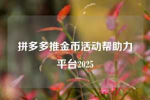 拼多多推金币活动帮助力平台2025
