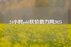 24小时pdd砍价助力网2025