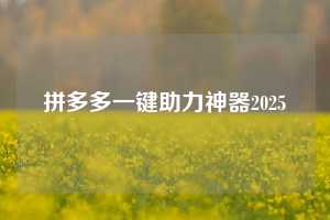拼多多一键助力神器2025