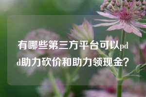 有哪些第三方平台可以pdd助力砍价和助力领现金?