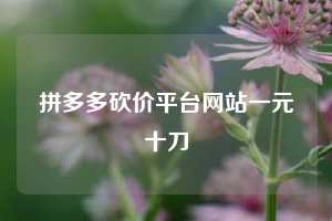 拼多多砍价平台网站一元十刀