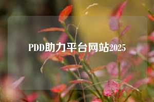 PDD助力平台网站2025