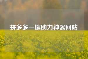 拼多多一键助力神器网站