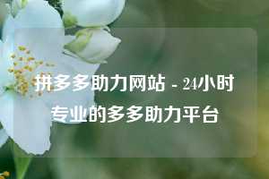 拼多多助力网站 - 24小时专业的多多助力平台