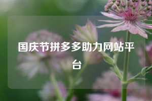 国庆节拼多多助力网站平台