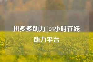 拼多多助力|24小时在线助力平台