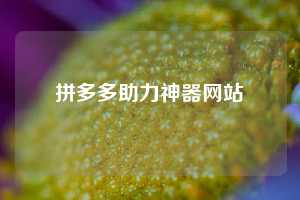 拼多多助力神器网站