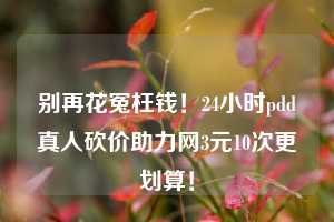别再花冤枉钱!24小时pdd真人砍价助力网3元10次更划算!