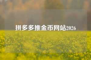 拼多多推金币网站2026