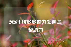 2026年拼多多助力领现金帮助力