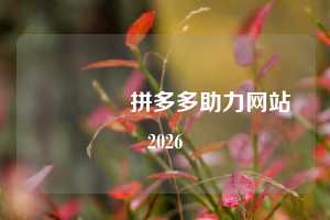 🌹拼多多助力网站2026
