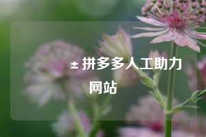 📱拼多多人工助力网站