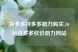 拼多多拼多多助力购买,10月拼多多砍价助力网站
