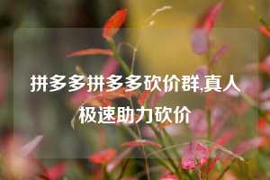 拼多多拼多多砍价群,真人极速助力砍价