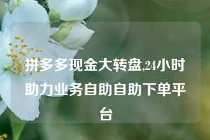 拼多多现金大转盘,24小时助力业务自助自助下单平台