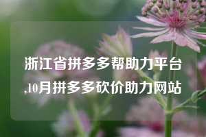 浙江省拼多多帮助力平台,10月拼多多砍价助力网站