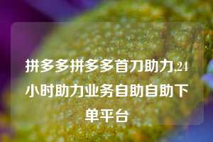 拼多多拼多多首刀助力,24小时助力业务自助自助下单平台