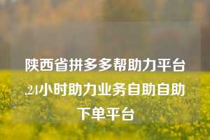 陕西省拼多多帮助力平台,24小时助力业务自助自助下单平台