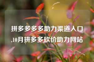 拼多多多多助力渠道入口,10月拼多多砍价助力网站