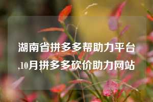 湖南省拼多多帮助力平台,10月拼多多砍价助力网站