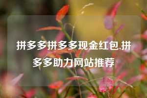 拼多多拼多多现金红包,拼多多助力网站推荐