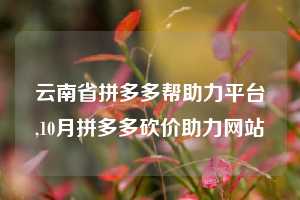 云南省拼多多帮助力平台,10月拼多多砍价助力网站