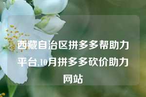 西藏自治区拼多多帮助力平台,10月拼多多砍价助力网站