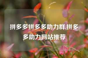 拼多多拼多多助力群,拼多多助力网站推荐