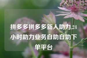 拼多多拼多多新人助力,24小时助力业务自助自助下单平台