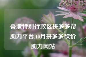 香港特别行政区拼多多帮助力平台,10月拼多多砍价助力网站