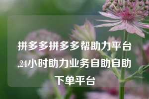 拼多多拼多多帮助力平台,24小时助力业务自助自助下单平台
