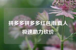 拼多多拼多多红包雨,真人极速助力砍价