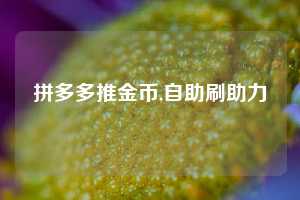 拼多多推金币,自助刷助力