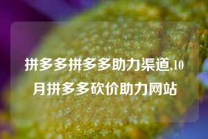 拼多多拼多多助力渠道,10月拼多多砍价助力网站