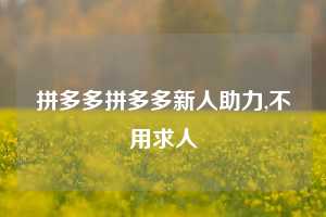 拼多多拼多多新人助力,不用求人
