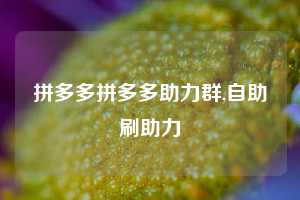 拼多多拼多多助力群,自助刷助力