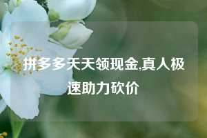 拼多多天天领现金,真人极速助力砍价