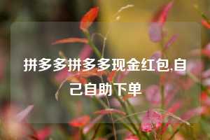 拼多多拼多多现金红包,自己自助下单