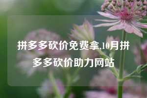 拼多多砍价免费拿,10月拼多多砍价助力网站