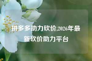 拼多多助力砍价,2026年最新砍价助力平台