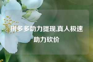 拼多多助力提现,真人极速助力砍价