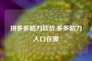 拼多多助力砍价,多多助力入口在哪