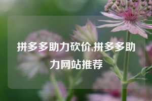 拼多多助力砍价,拼多多助力网站推荐